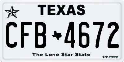 TX license plate CFB4672
