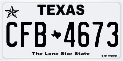TX license plate CFB4673
