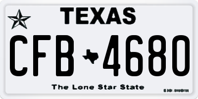 TX license plate CFB4680