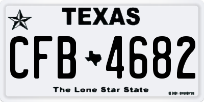 TX license plate CFB4682