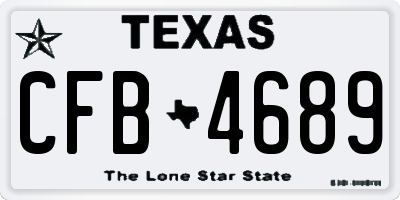 TX license plate CFB4689
