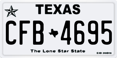 TX license plate CFB4695