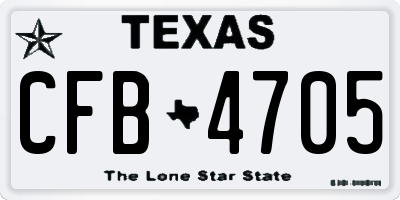 TX license plate CFB4705