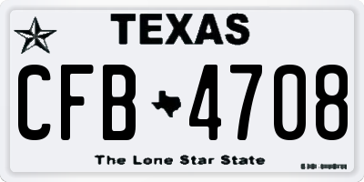 TX license plate CFB4708