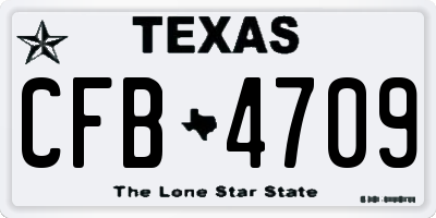 TX license plate CFB4709