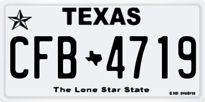 TX license plate CFB4719