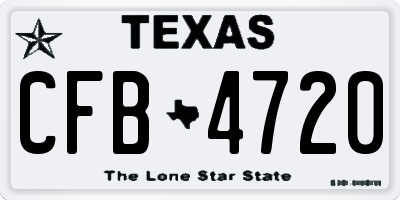 TX license plate CFB4720
