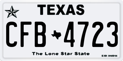 TX license plate CFB4723