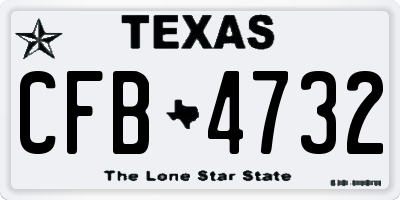 TX license plate CFB4732