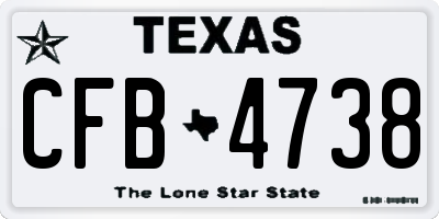 TX license plate CFB4738