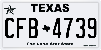 TX license plate CFB4739