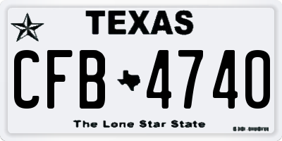TX license plate CFB4740