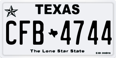 TX license plate CFB4744