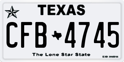 TX license plate CFB4745