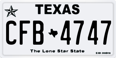 TX license plate CFB4747