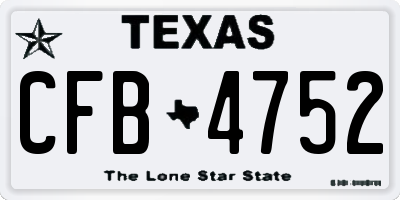 TX license plate CFB4752
