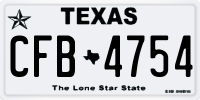 TX license plate CFB4754