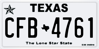 TX license plate CFB4761