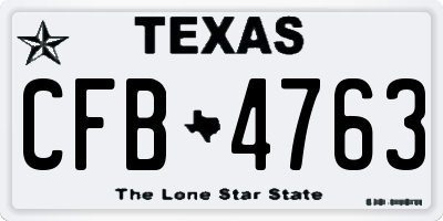 TX license plate CFB4763