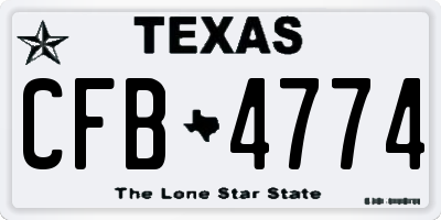TX license plate CFB4774