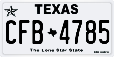 TX license plate CFB4785
