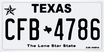 TX license plate CFB4786