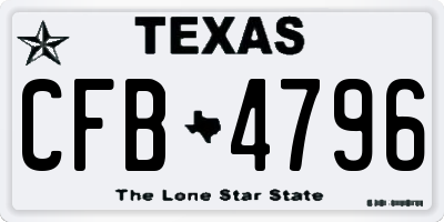 TX license plate CFB4796