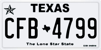 TX license plate CFB4799