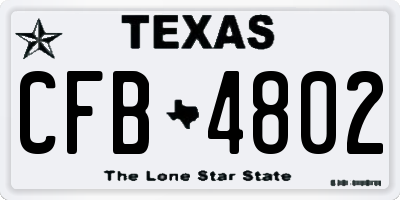 TX license plate CFB4802
