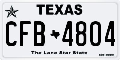 TX license plate CFB4804