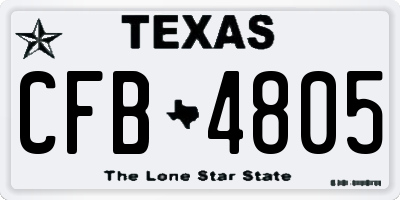 TX license plate CFB4805