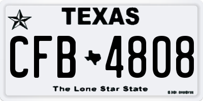 TX license plate CFB4808