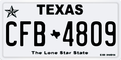 TX license plate CFB4809