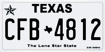 TX license plate CFB4812
