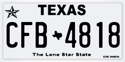 TX license plate CFB4818
