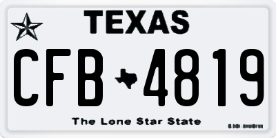 TX license plate CFB4819