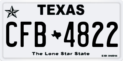 TX license plate CFB4822