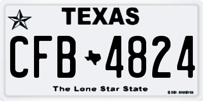 TX license plate CFB4824