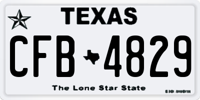 TX license plate CFB4829