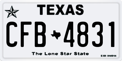 TX license plate CFB4831