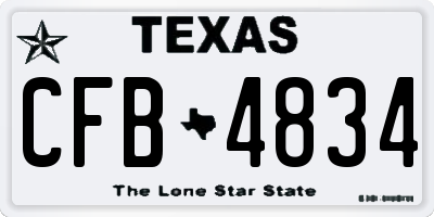 TX license plate CFB4834