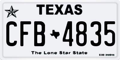 TX license plate CFB4835