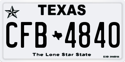 TX license plate CFB4840