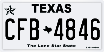 TX license plate CFB4846