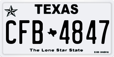 TX license plate CFB4847