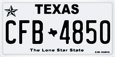 TX license plate CFB4850