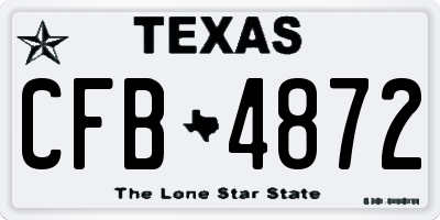 TX license plate CFB4872