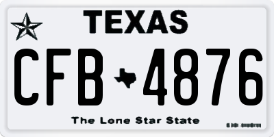 TX license plate CFB4876