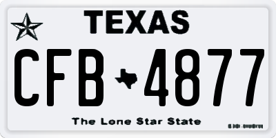 TX license plate CFB4877