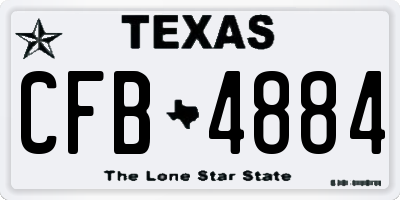 TX license plate CFB4884
